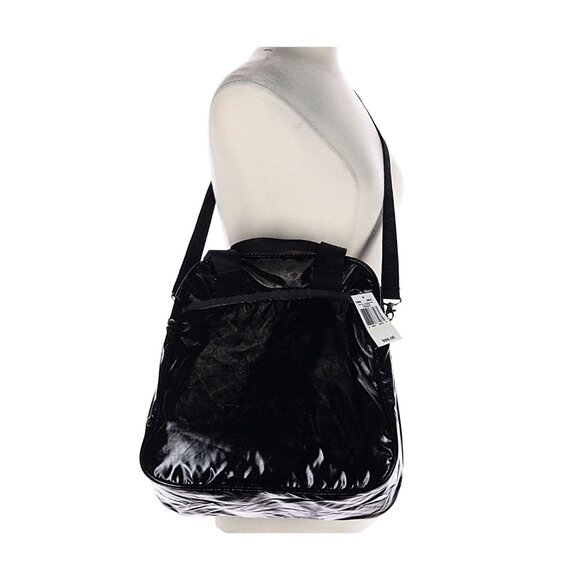 LeSportSac Black Shiny Vertical Overnighter Bag NWT detachable Strap - Picture 2 of 11